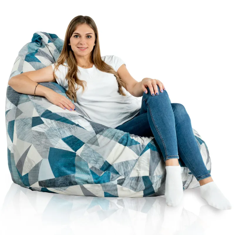 Versatile abstract bean bag for kids' playroom or bedroom