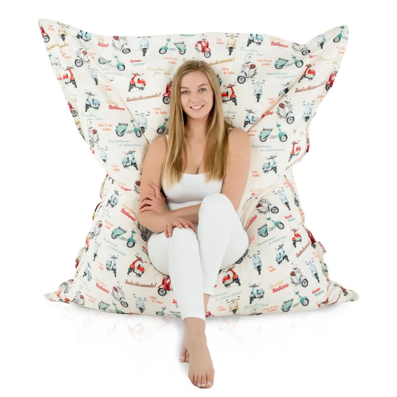Giant bean bag pillow for children, colorful and comfy seating