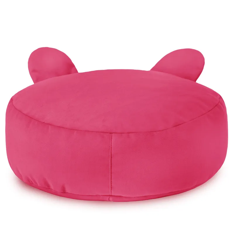 Round Footstool Pouffe Teddy Kids - Soft Velvet – view 21