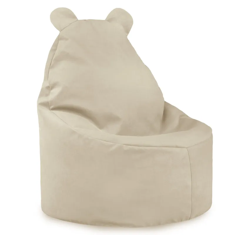Cover image of a pearl bean bag chair for kids in teddy velvet style