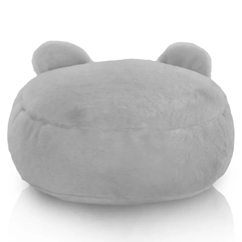 Round Footstool Pouffe Teddy Kids - Yeti Faux Fur – view 4