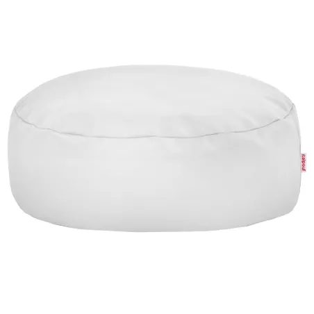 Round pouf footstool in eco leather for versatile use