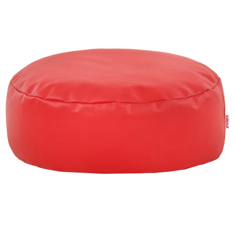 Round Footstool Pouffe - Faux Leather