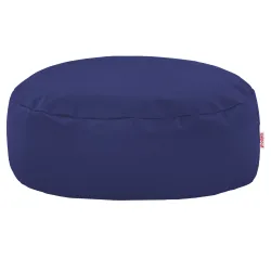 Round Footstool Pouffe - Faux Leather