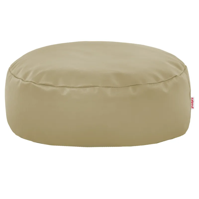 Round Footstool Pouffe - Faux Leather