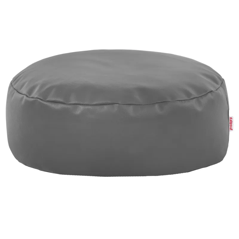 Round Footstool Pouffe - Faux Leather