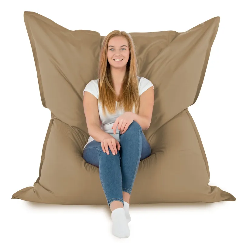 Beige bean bag giant pillow XXL outdoor