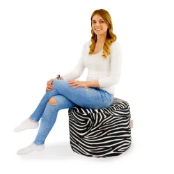 Round Cylinder Pouffe - Premium Printed Fabric – view 14