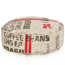 Round Footstool Pouffe - Premium Printed Fabric