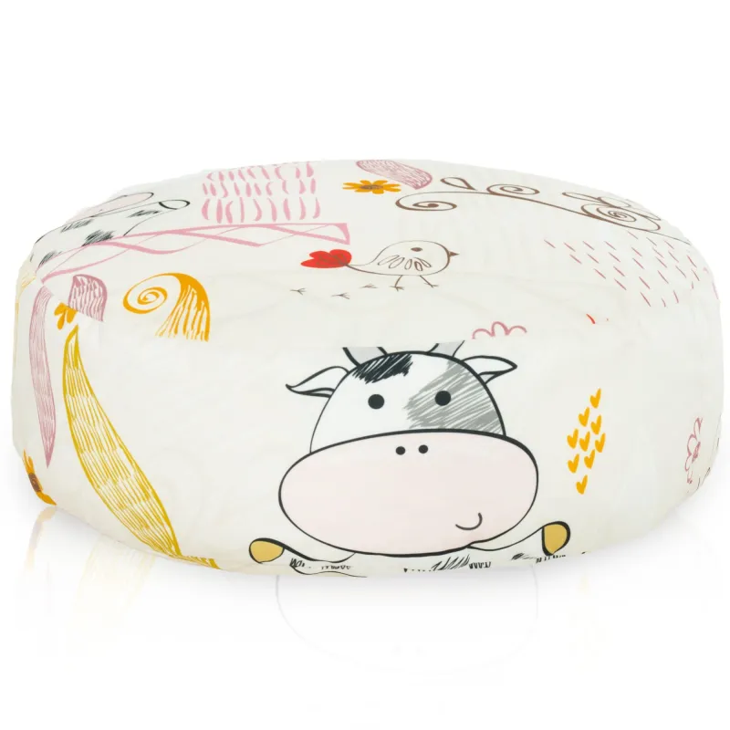 Round Footstool Pouffe - Premium Printed Fabric – view 34