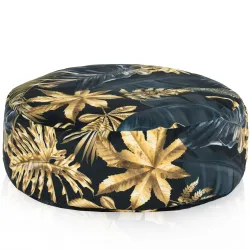 Round Footstool Pouffe - Premium Printed Fabric
