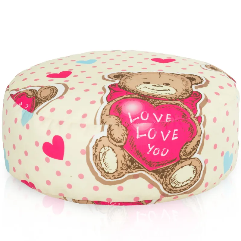 Round Footstool Pouffe - Premium Printed Fabric – view 47