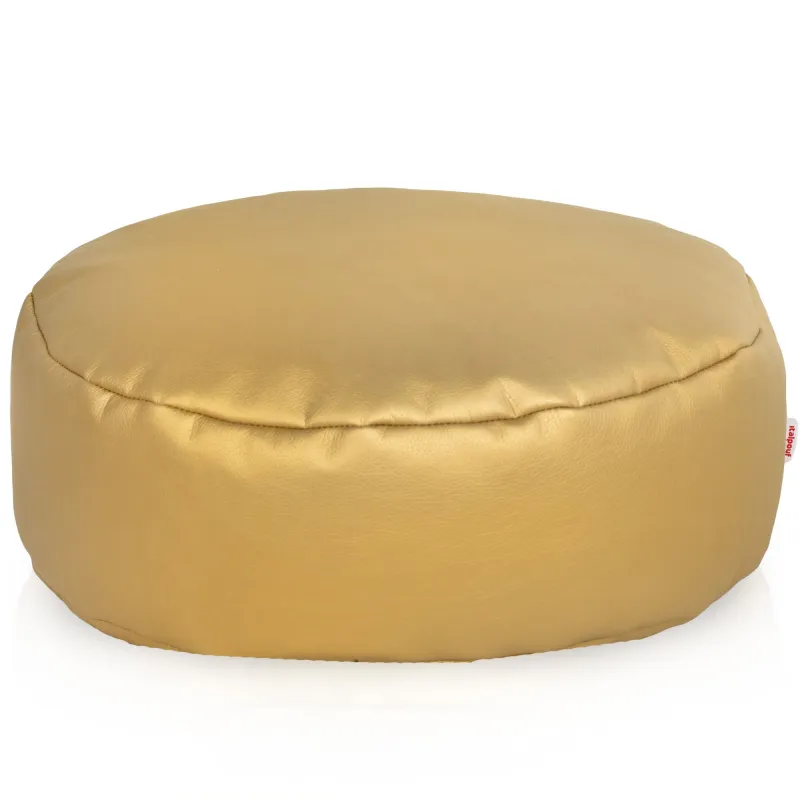 Round Footstool Pouffe - Faux Leather