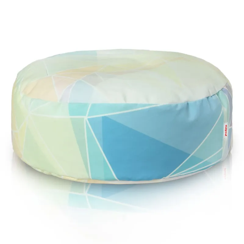 Round Footstool Pouffe - Premium Printed Fabric – view 23