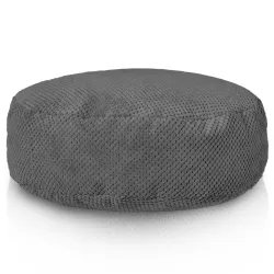 Round Footstool Pouffe - Dot Textured Velvet