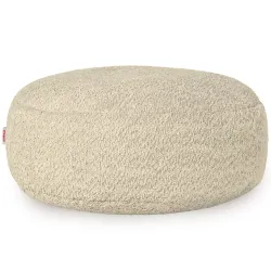 Round Footstool Pouffe - Teddy Boucle