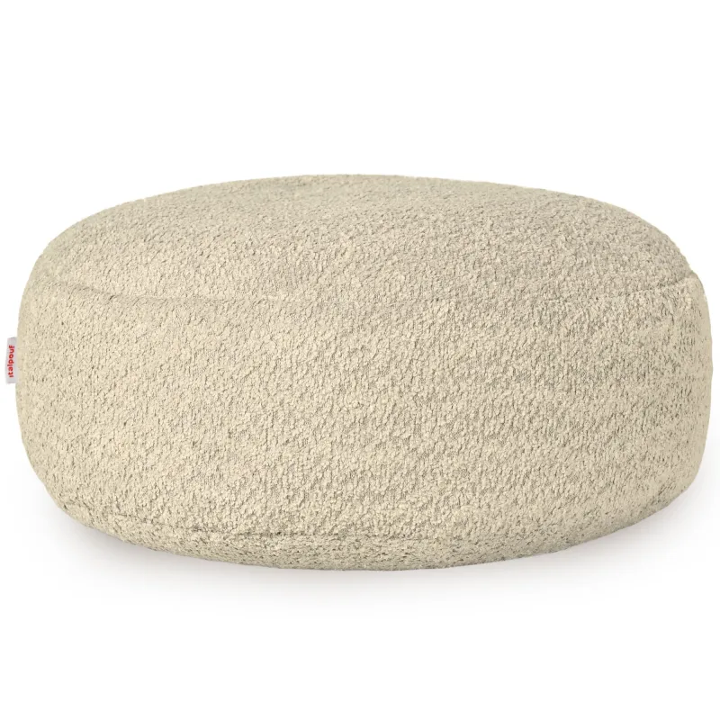 Round Footstool Pouffe - Teddy Boucle