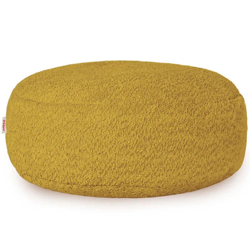 Round Footstool Pouffe - Teddy Boucle