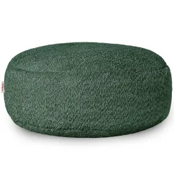 Round Footstool Pouffe - Teddy Boucle