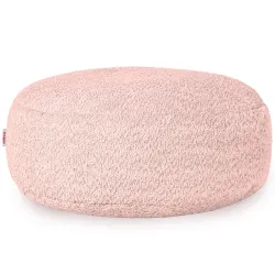 Round Footstool Pouffe - Teddy Boucle