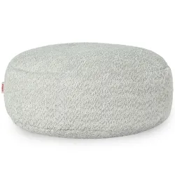 Round Footstool Pouffe - Teddy Boucle