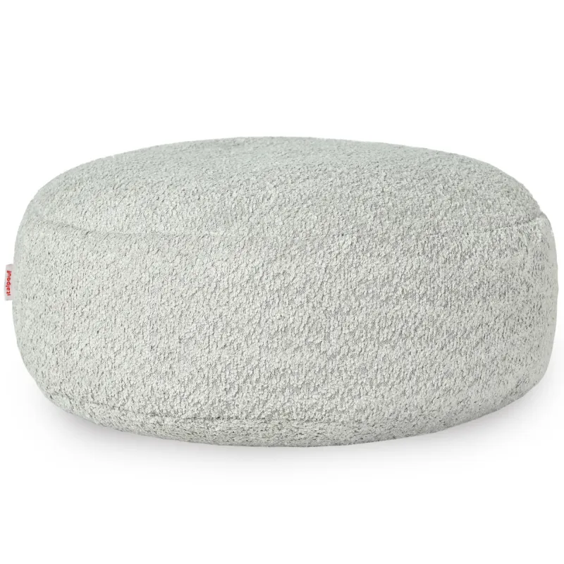 Round Footstool Pouffe - Teddy Boucle