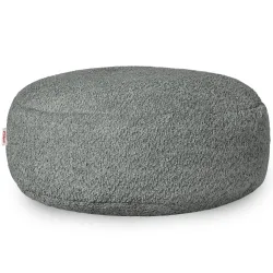 Round Footstool Pouffe - Teddy Boucle
