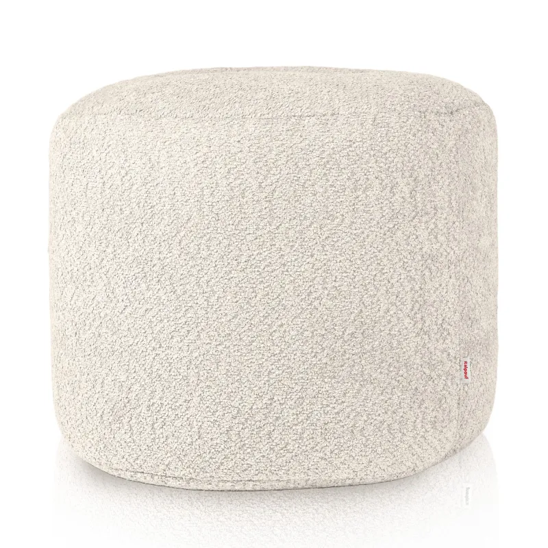 Round Cylinder Pouffe - Teddy Boucle