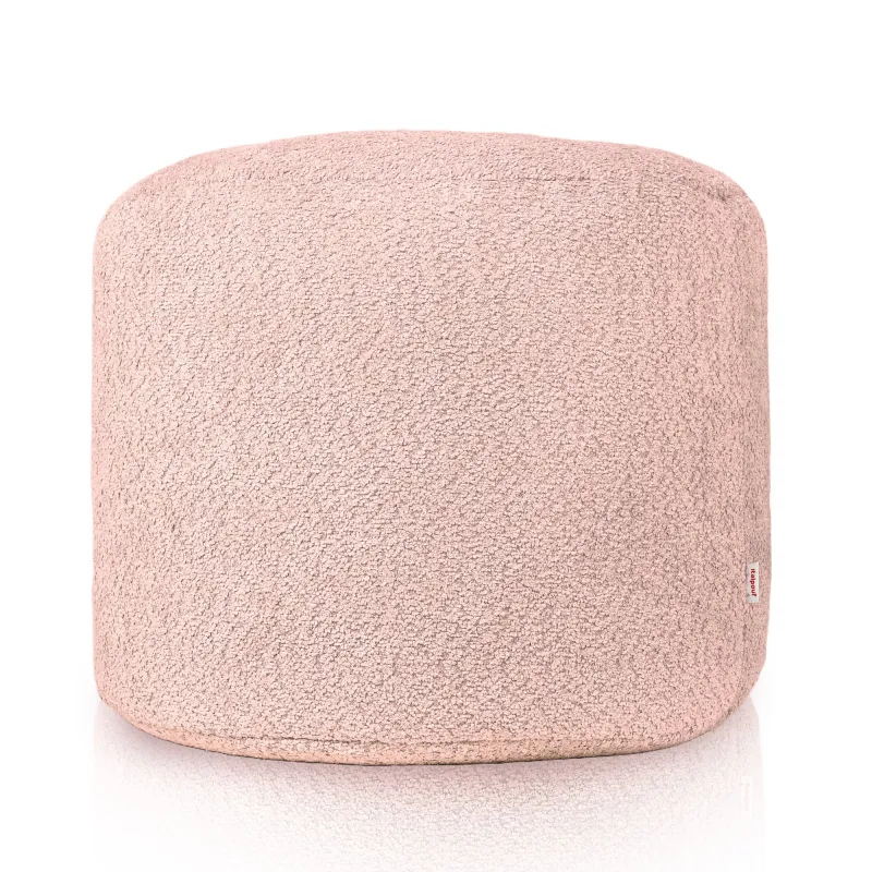 Round Cylinder Pouffe - Teddy Boucle – view 2