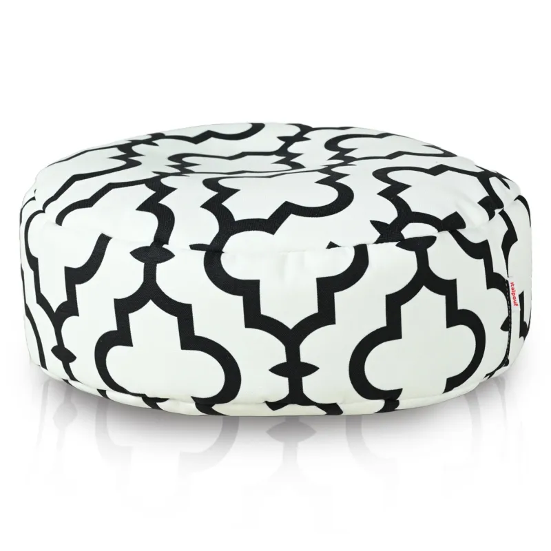 Round Footstool Pouffe - Premium Printed Fabric – view 8