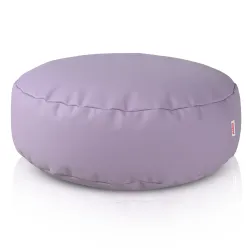 Round Footstool Pouffe - Faux Leather