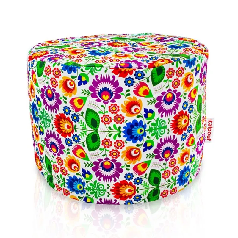 Round Cylinder Pouffe - Premium Printed Fabric – view 26
