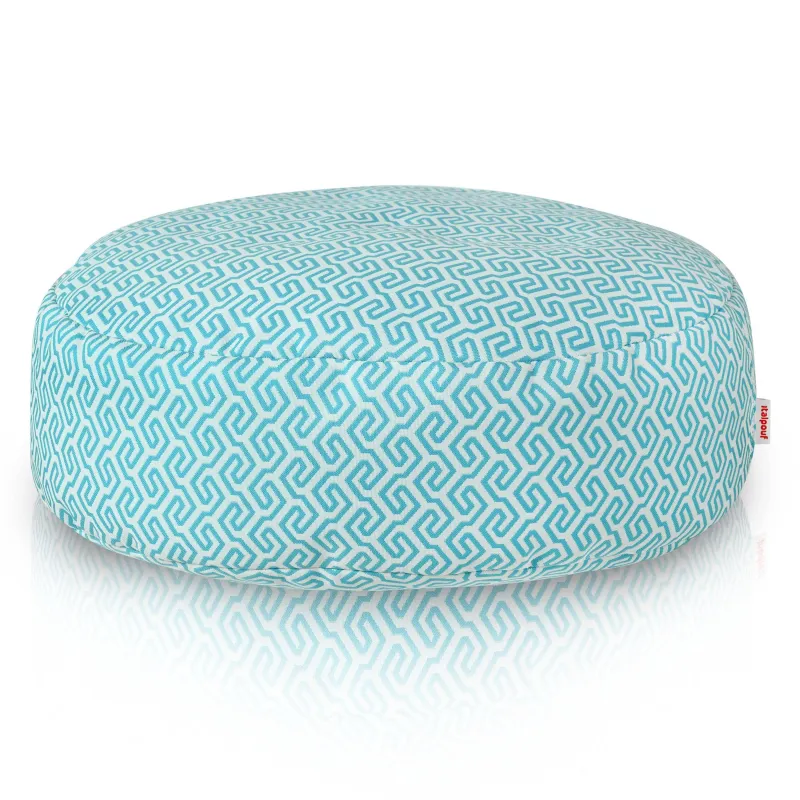 Round Footstool Pouffe - Premium Printed Fabric – view 2