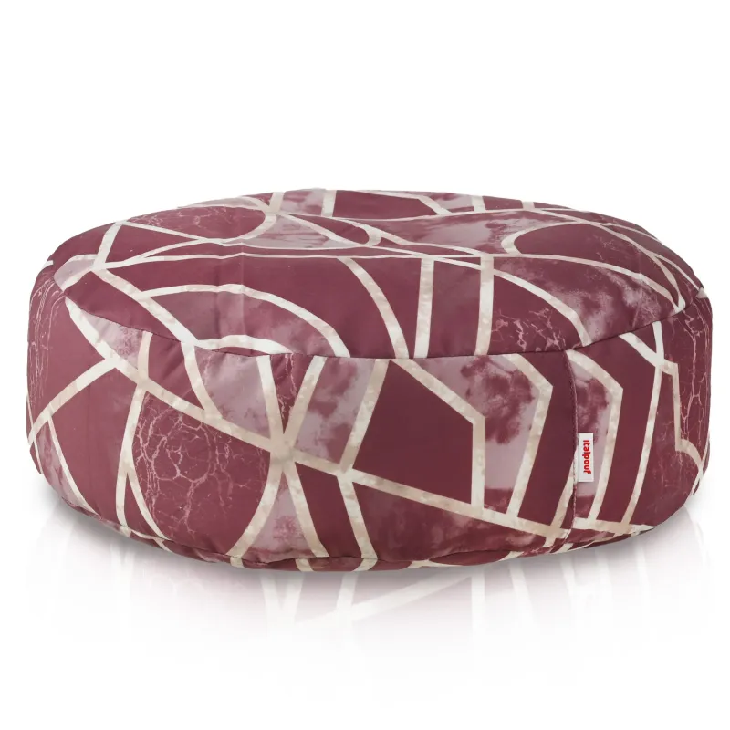 Round Footstool Pouffe - Premium Printed Fabric – view 19