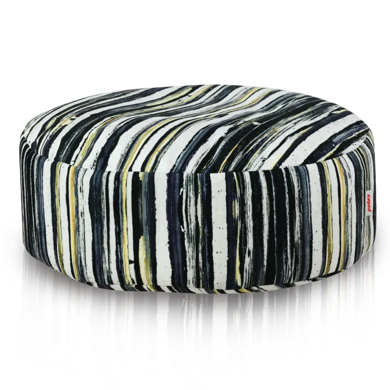 Round Footstool Pouffe - Premium Printed Fabric – view 18