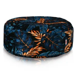 Round Footstool Pouffe - Premium Printed Fabric