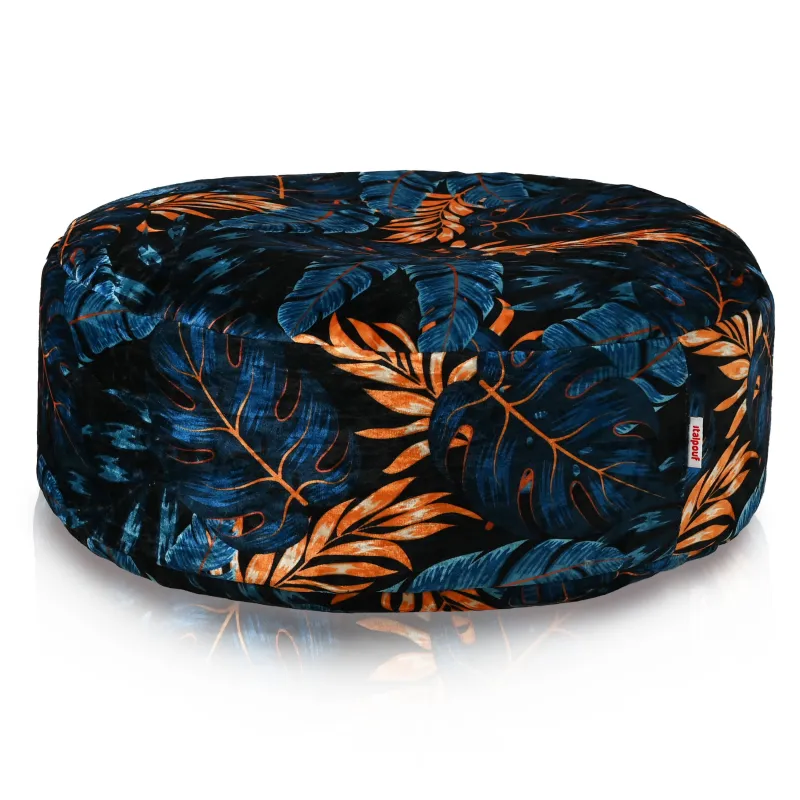 Round Footstool Pouffe - Premium Printed Fabric – view 15