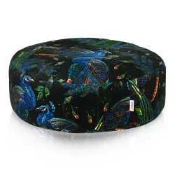 Round Footstool Pouffe - Premium Printed Fabric