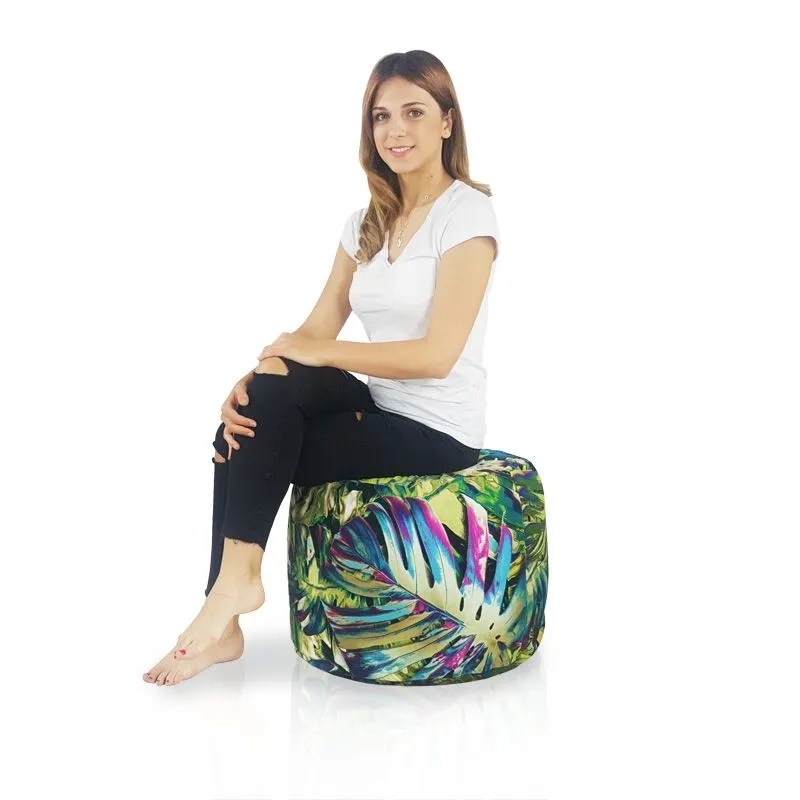 Round Cylinder Pouffe - Premium Printed Fabric – view 7