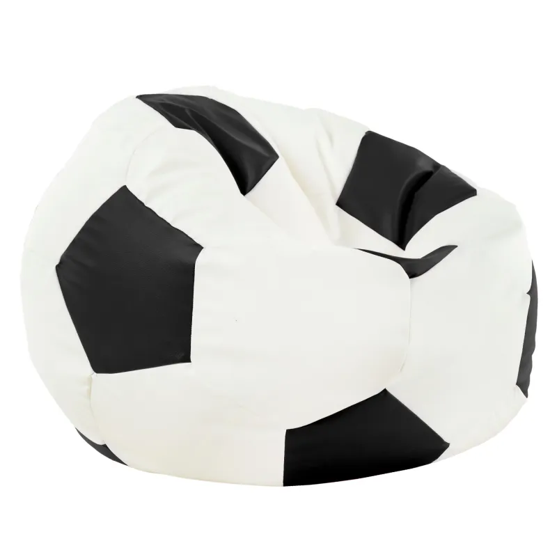 XL black football bean bag made of durable PU leather for kids' rooms