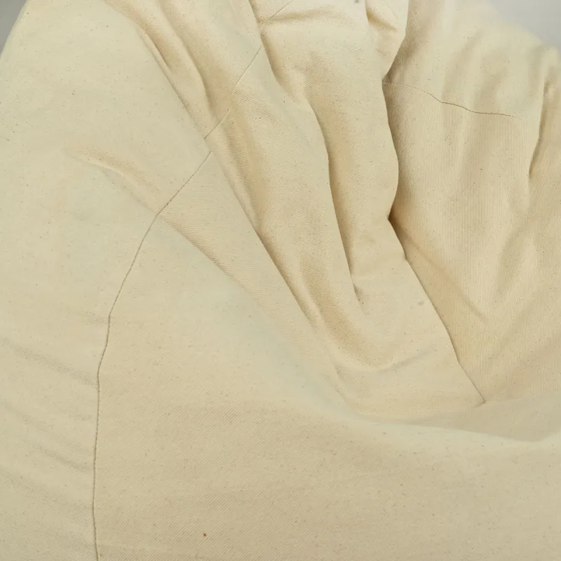 Large Bean Bag Chair XL - Premium Natural Cotton - Undyed, Eco-friendly – view 3