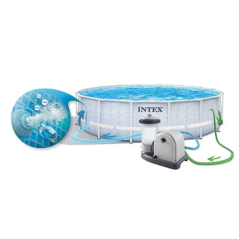 488 x 122 cm 18w1 Intex 26746 racked garden pool.