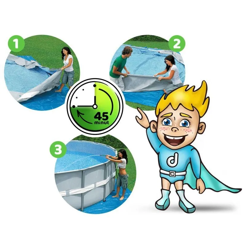 488 x 122 cm 18w1 Intex 26746 racked garden pool.