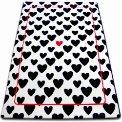 Carpet SKETCH - F755 cream/black - hearts