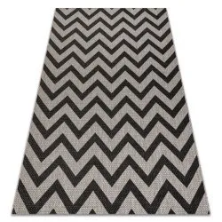 CARPET SIZAL FLOORLUX 20340 silver / black ZIGZAG
