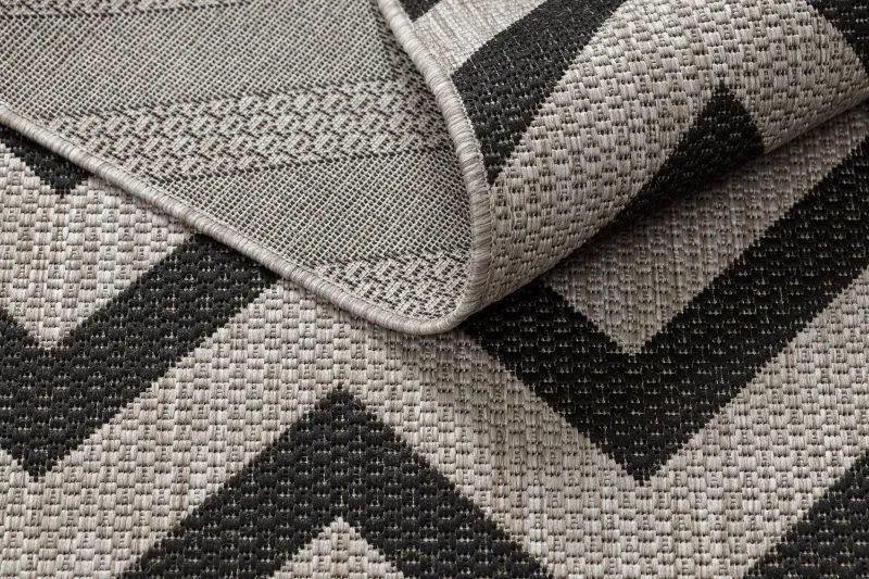 DYWAN SZNURKOWY SIZAL FLOORLUX 20340 silver / black ZYGZAK