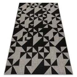 CARPET SIZAL FLOORLUX 20489 silver / black TRIANGLES