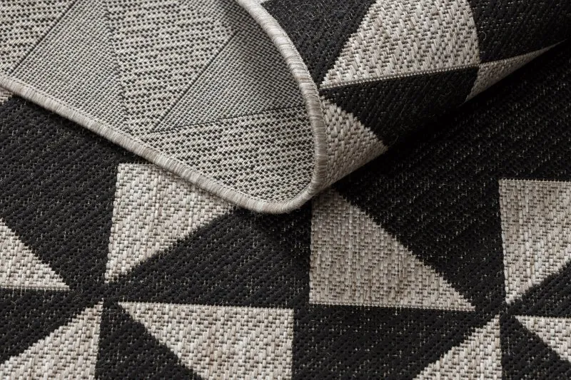DYWAN SZNURKOWY SIZAL FLOORLUX 20489 silver / black TRÓJKĄTY