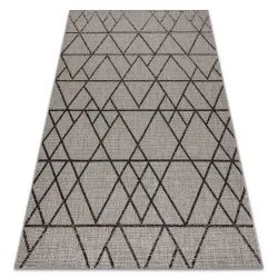 CARPET SIZAL FLOORLUX 20508 silver / black TRIANGLES
