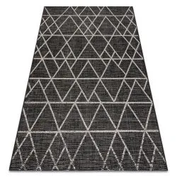 CARPET SIZAL FLOORLUX 20508 black / silver TRIANGLES